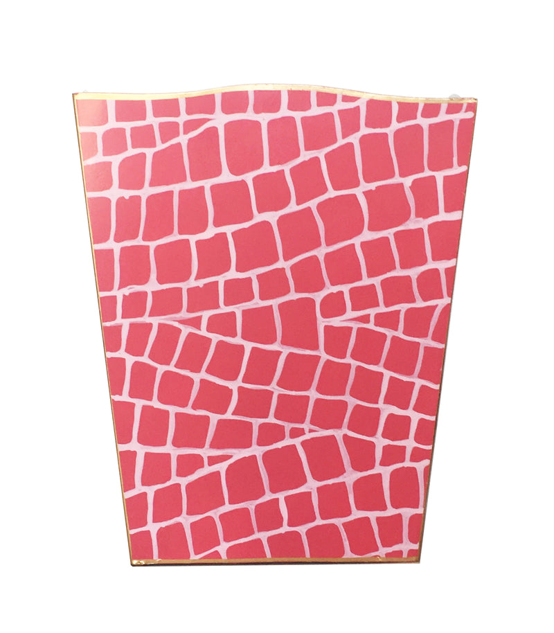 Pink Croc Design Wastebasket by Dana Gibson