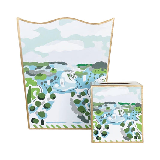 Versailles Wastebasket and Tissue Box by Dana Gibson