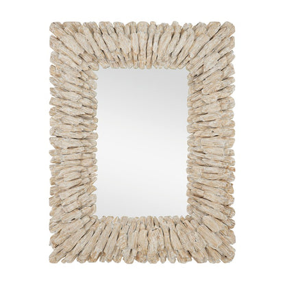 Beachhead Whitewash Rectangular Mirror by Currey and Compay