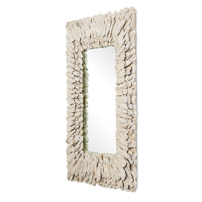 Beachhead Whitewash Rectangular Mirror by Currey and Compay