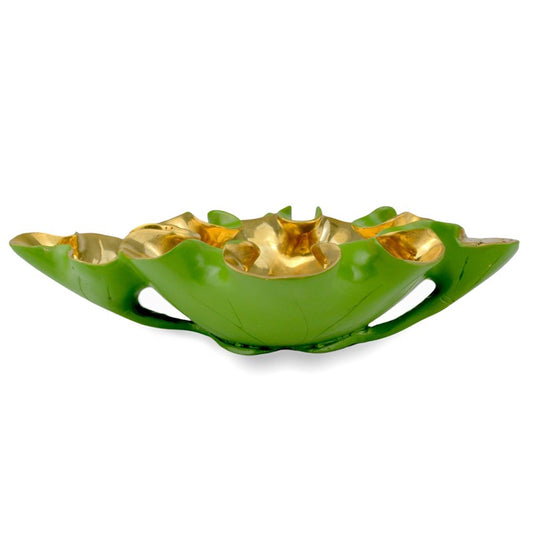 Wrapped Lotus Leaf Green Bowl by Currey and Company