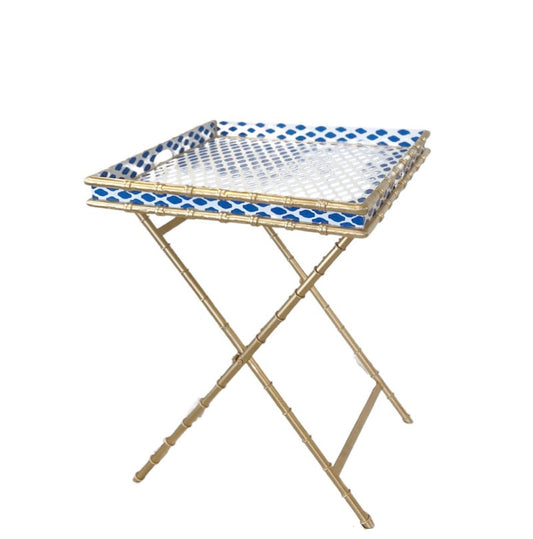 Dana Gibson Bamboo Cocktail Table in Parsi Navy