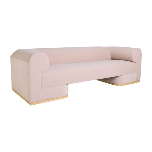 Modern Sofa - Oak Wood Base, Blush Sagebrook Home