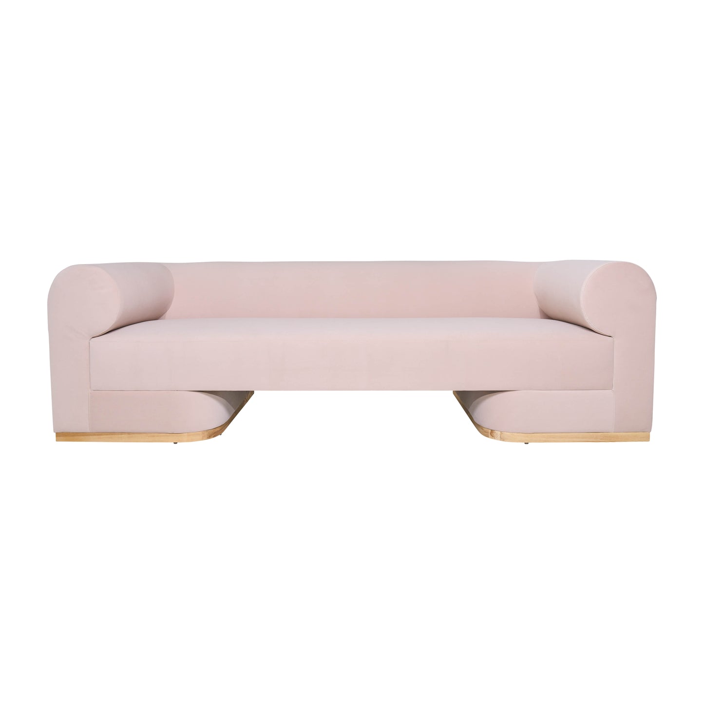 Modern Sofa - Oak Wood Base, Blush Sagebrook Home