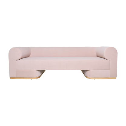 Modern Sofa - Oak Wood Base, Blush Sagebrook Home