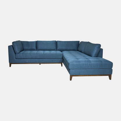 Sagebrook Modern Fixed Corner Sofa Blue Gray