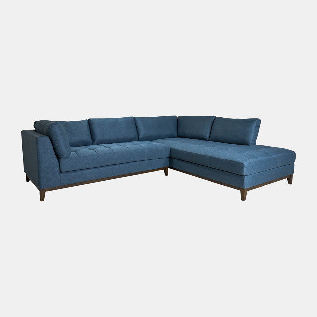 Sagebrook Modern Fixed Corner Sofa Blue Gray