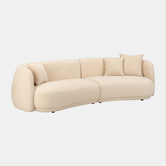 Sagebrook 4-Seat Ivory/Beige Curved Sofa