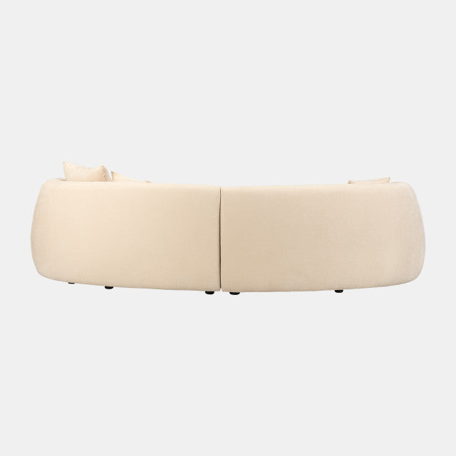 Sagebrook 4-Seat Ivory/Beige Curved Sofa