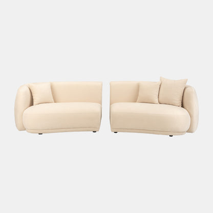 Sagebrook 4-Seat Ivory/Beige Curved Sofa