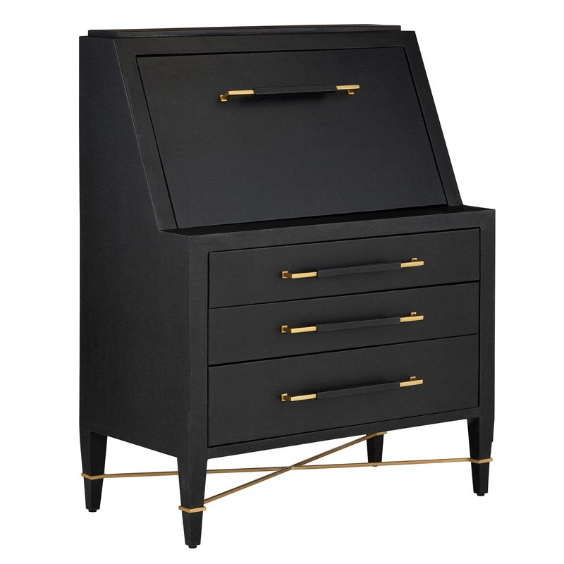 Verona Black Secretary Desk by Currey and Company