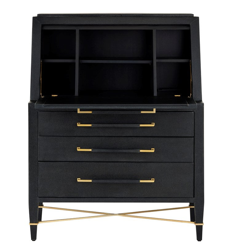 Verona Black Secretary Desk by Currey and Company