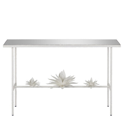 Sisalana White Console Table by Currey and Company