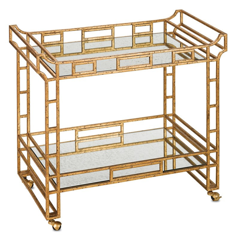 Odeon Gold Bar Cart by Currey and Company