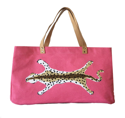 Pink Leopard Shoulder Tote by Dana Gibson