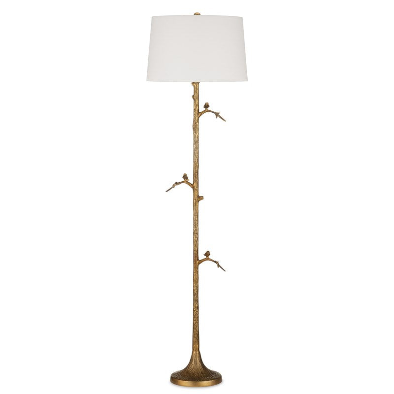 Piaf Brass Floor Lamp by Currey and Company