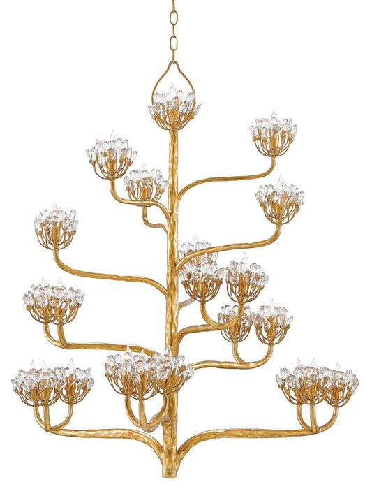 Agave Americana Gold Chandelier by Currey and Company