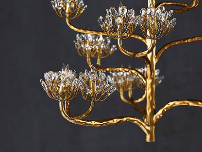 Agave Americana Gold Chandelier by Currey and Company