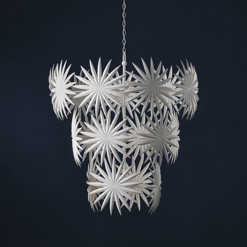 Bismarkia Large White Chandelier by Currey and Company