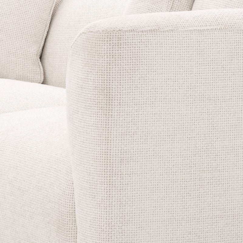 Cream Boucle Contemporary Sofa by Tara Shaw