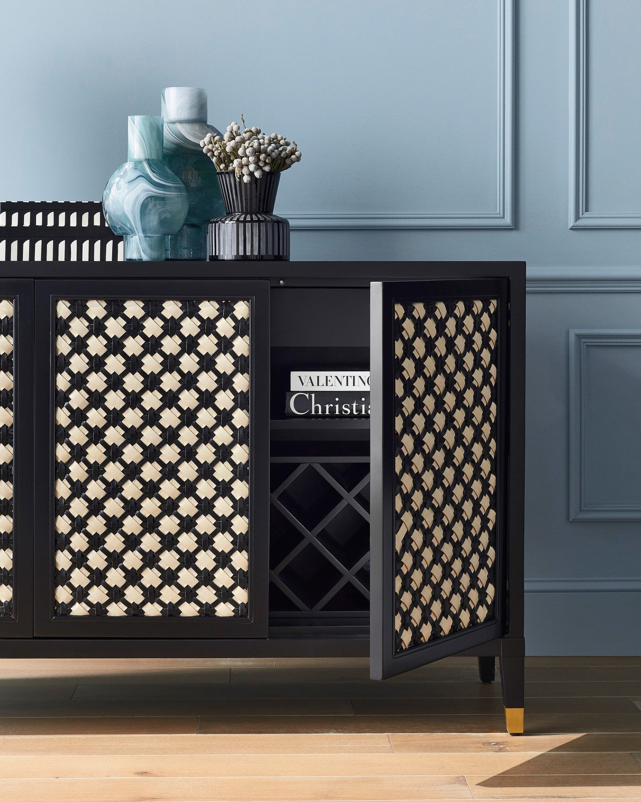 Bramford Black Cabinet by Currey and Company