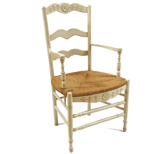 Provence Cream Arm Dining Chairs by French Market Collection (Pair of 2)