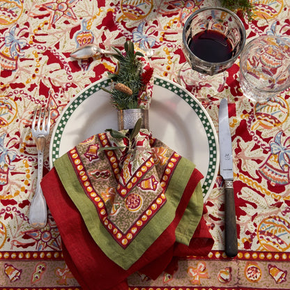 French Noel Red/Green Tablecloths by Colour Nature