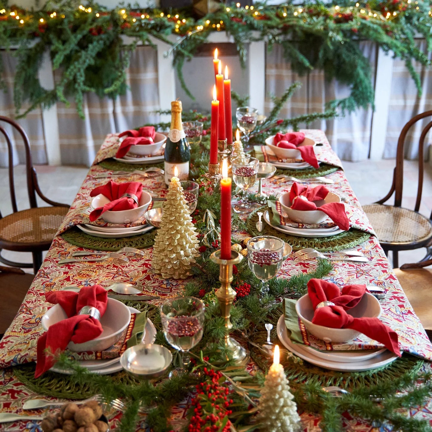 French Noel Red/Green Tablecloths by Colour Nature