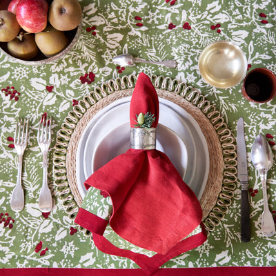 French Noel Red/Green Tablecloths by Colour Nature