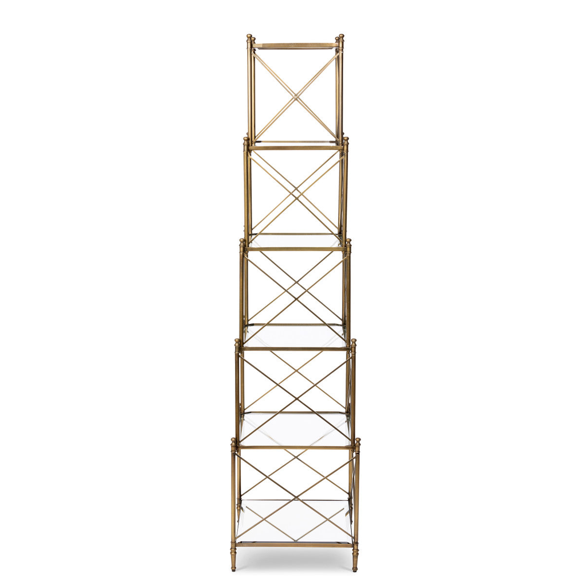 Hampton Etagere Brass Bookcase