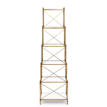 Hampton Etagere Brass Bookcase