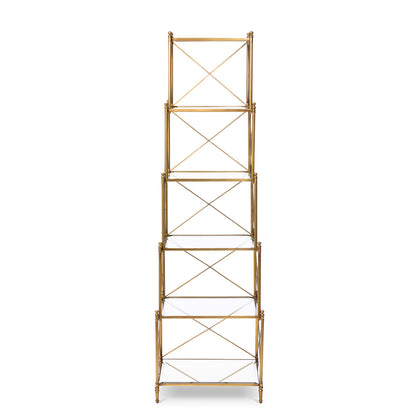 Hampton Etagere Brass Bookcase