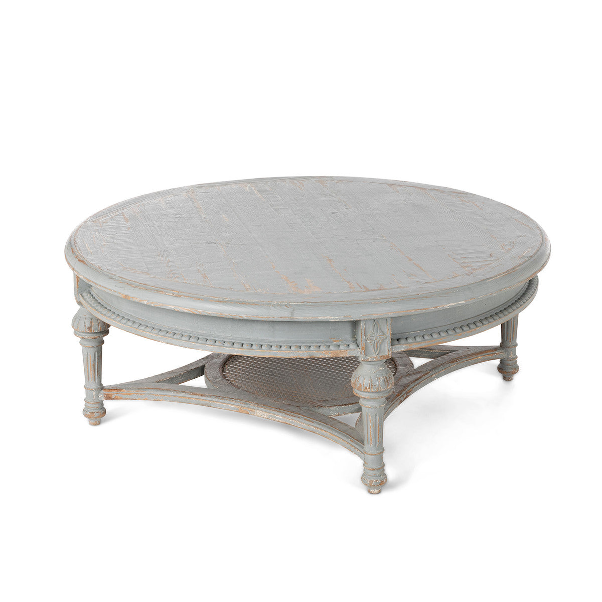 Celine Round Wood Coffee Table Distressed