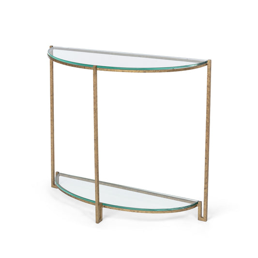 Naomi Iron and Glass Demi Lune Table