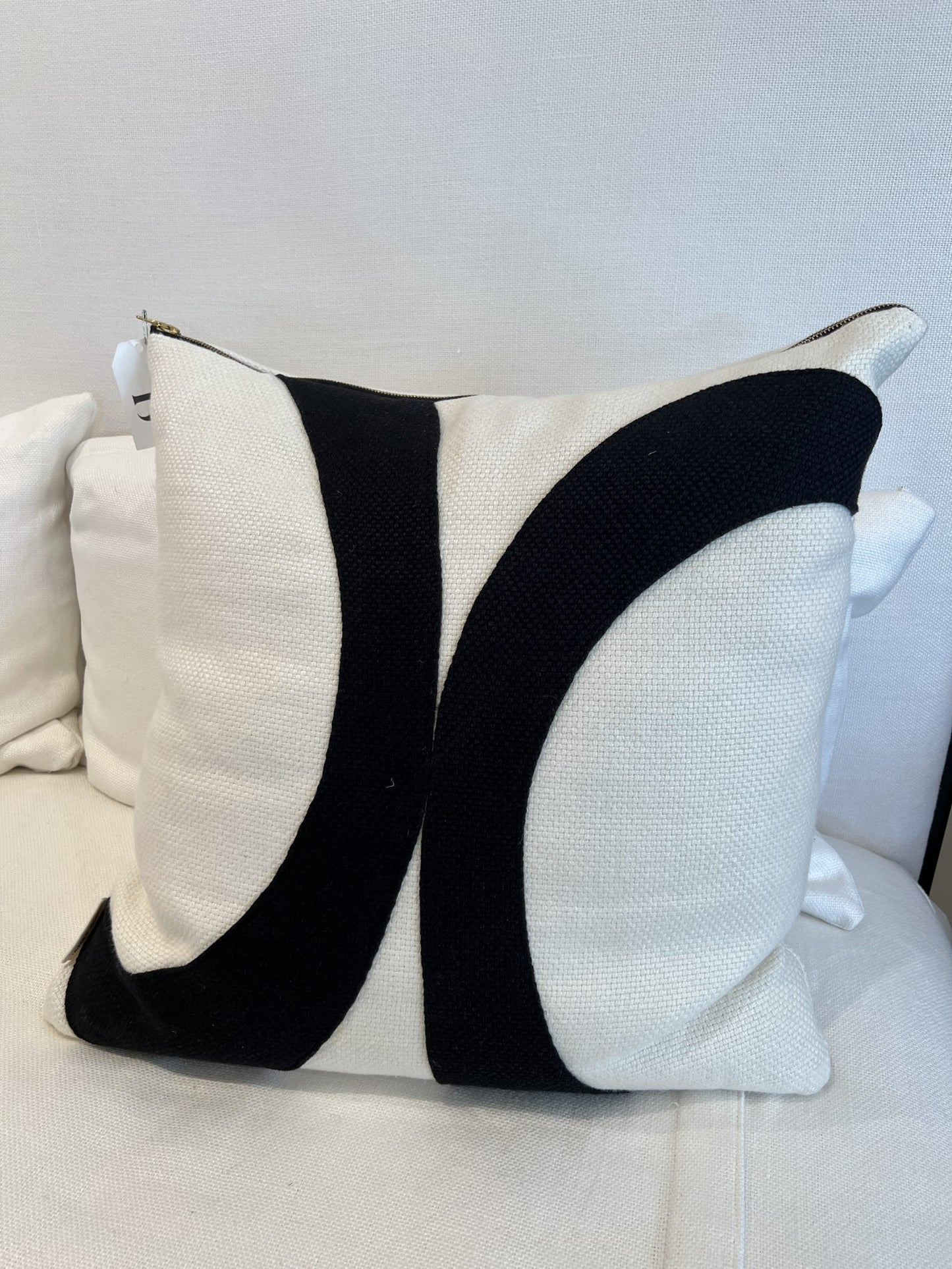 White & Black Throw Pillow by Tara Shaw