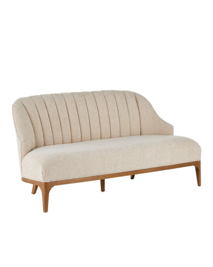 Inga Settee, Crhom Nona Oatmeal by Currey and Company