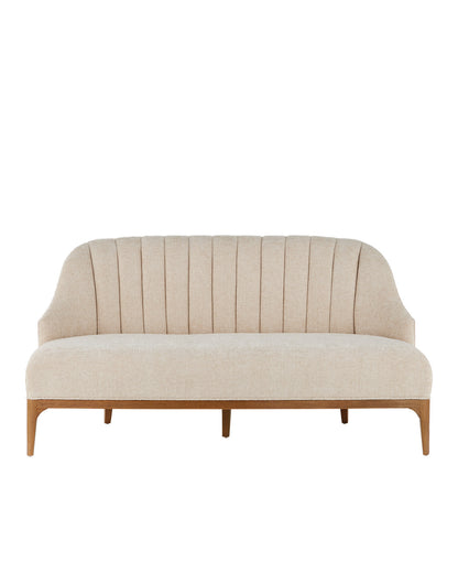 Inga Settee, Crhom Nona Oatmeal by Currey and Company