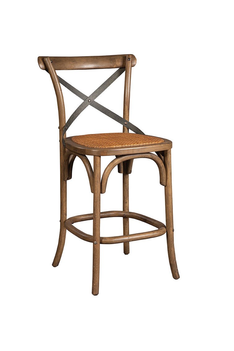 Country French Bentwood Counter Stool w/Metal Back Various Colors