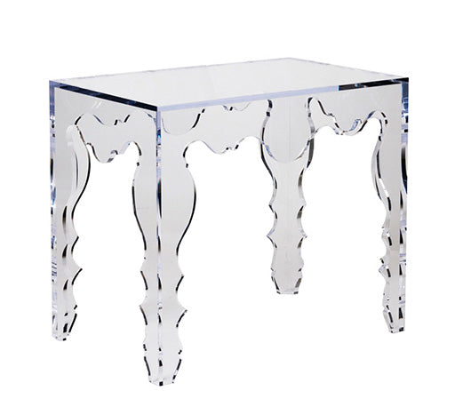 Contemporary Rococo Console Table in Acrylic by Tara Shaw