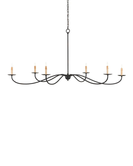 Saxon Large Black Chandelier by Currey and Company