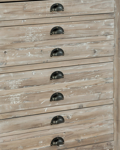 Small White Washed Apothecary Chest/Cabinet by Furniture Classics