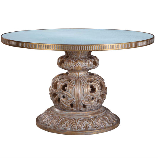 Gibson Antique Mirror Round Pedestal Table | Free Shipping