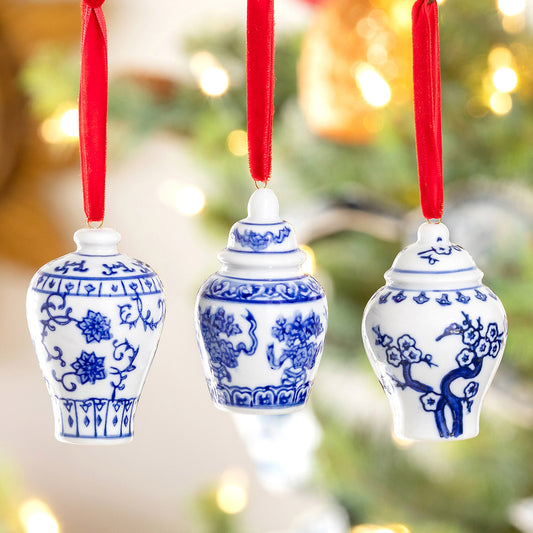 Chinoiserie Harmony Ginger Jar Ornaments Set of 12