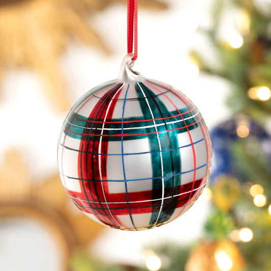 Tartan Treasure Glass Ornaments Set of 6