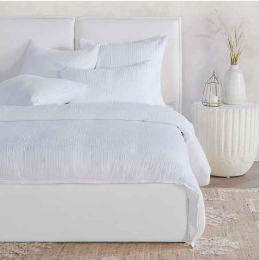 Cardiff White 3pc Queen Duvet Set