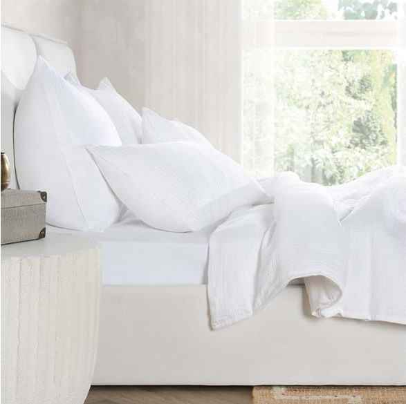 Cardiff White 3pc King Duvet Set