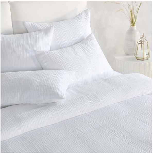 Cardiff White 3pc King Duvet Set