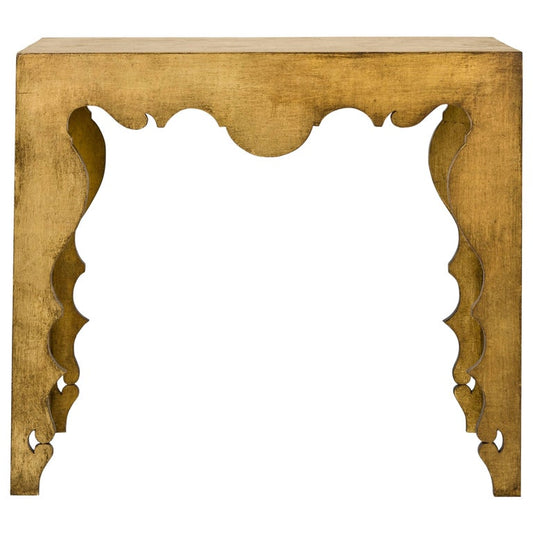 Contemporary Rococo Console Table in Gold Leaf by Tara Shaw