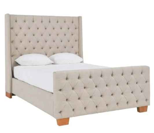 Laurent Tufted Bed Queen in Natural