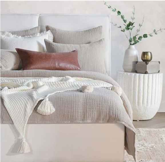 Cardiff Natural 3pc Queen Duvet Set